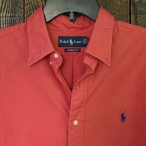 Vintage Ralph Lauren Blake Shirt 90’s Button Down Coral Polo Logo Large